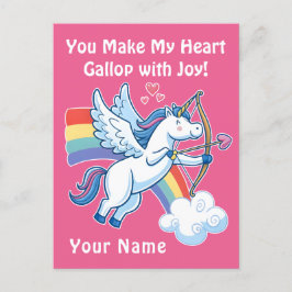Postal Galloping Unicorn Cupid’s Love Magic