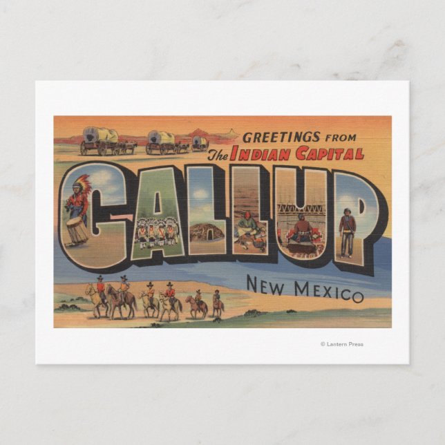 Postal Gallup, New México - escenas grandes de la letra (Anverso)
