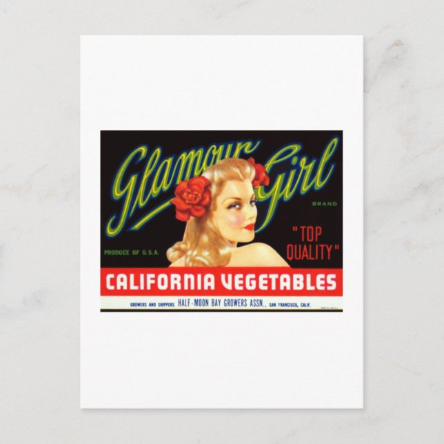 Postal Galmour Chica California Vegetales (Anverso)