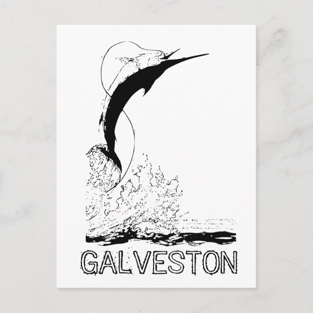 Postal Galveston, pesca deportiva TX (Anverso)