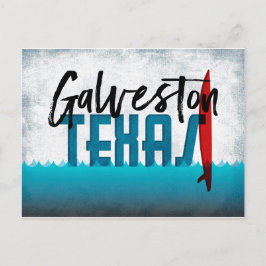 Postal Galveston Postcard Texas Surfboard