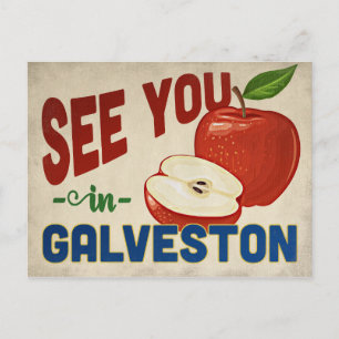 Postal Galveston Texas Apple - Viajes de época