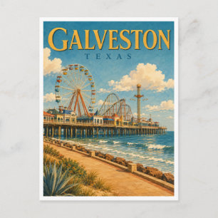 Postal Galveston Texas Pier GeoSaga