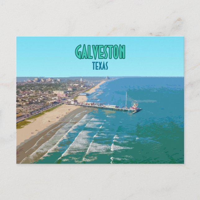 Postal Galveston Texas Pier Shore Vintage (Anverso)