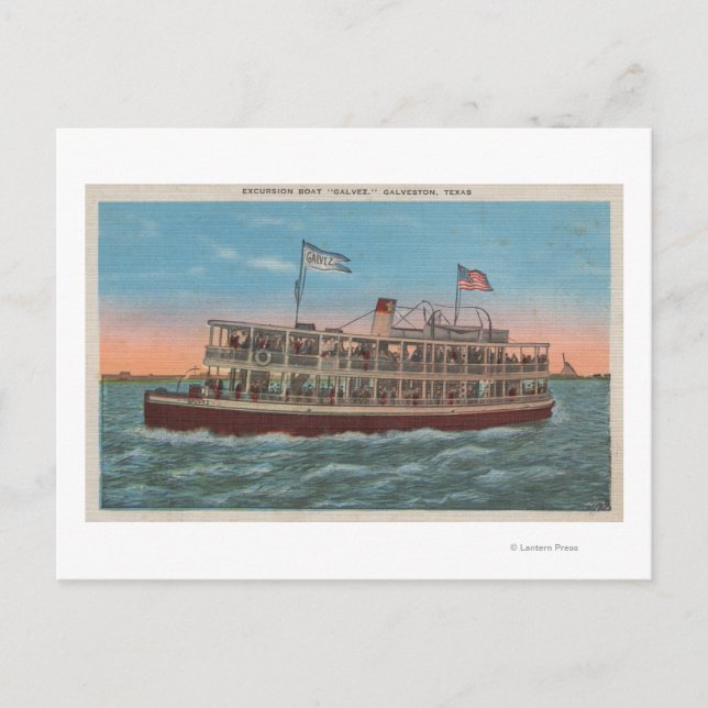 Postal Galveston, TX - Vista de Galvez (Anverso)