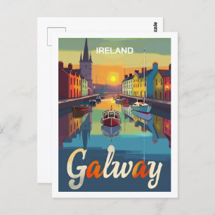 Postal Galway Ireland Vintage Famoso Travel Place