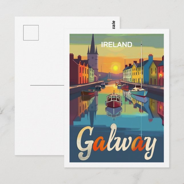 Postal Galway Ireland Vintage Famoso Travel Place (Anverso / Reverso)