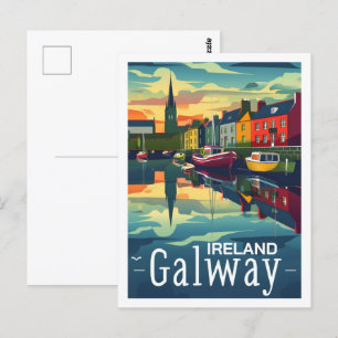Postal Galway Ireland Vintage Famoso Travel Place