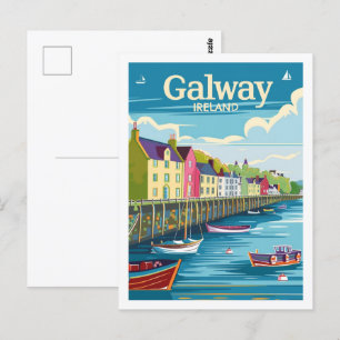 Postal Galway Ireland Vintage Famoso Travel Place