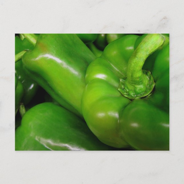 Postal Gama de regalo de Peppers con Campana Verde (Anverso)