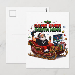 Postal Game Over Santa Gana Navidad Gamer