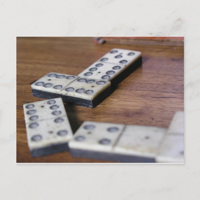 Postal Game Table Domino Dominoes Wood Viejo Viejo Juego  (Anverso)