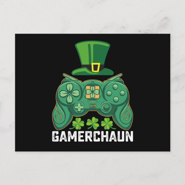Postal Gamerchaun Gamer Gaming Games St Patrick's Day (Anverso)