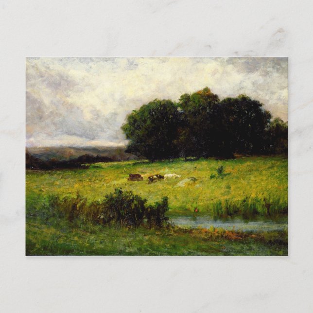 Postal Ganado cerca de Stream - Edward Mitchell Banister (Anverso)