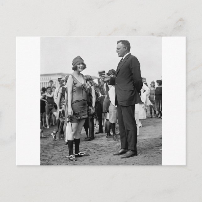 Postal Ganadora en la playa, años 20 (Anverso)