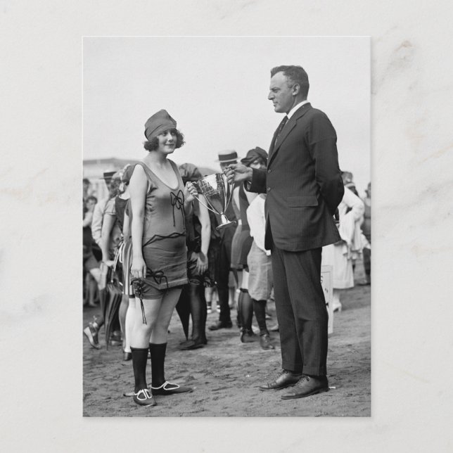 Postal Ganadora en la playa, años 20 (Anverso)