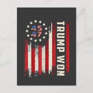 Postal Ganamos INAUGURACIÓN DE TRUMP Bandera Americana