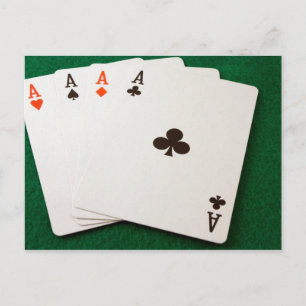 Postal Ganando cuatro Aces