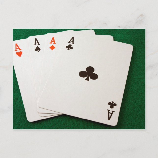 Postal Ganando cuatro Aces (Anverso)