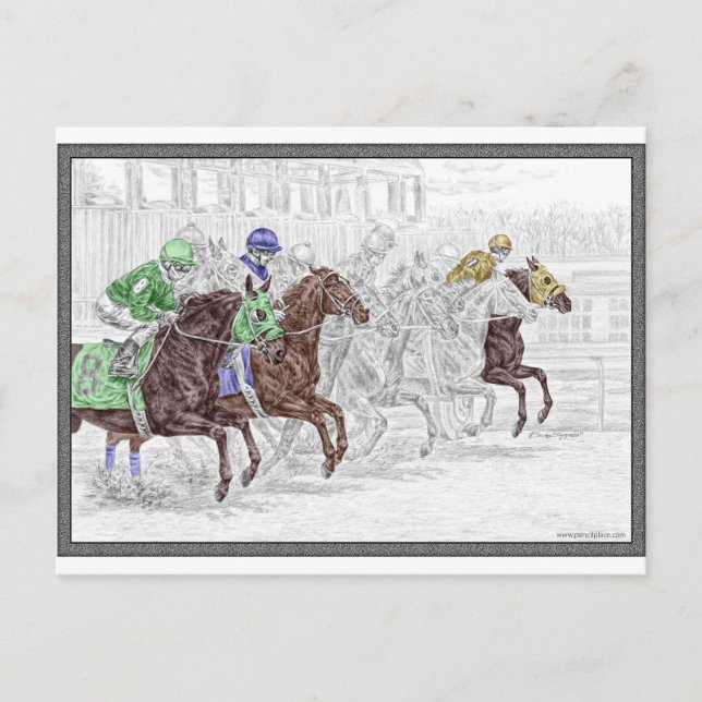 Postal Ganar lugar Mostrar caballos de carreras (Anverso)