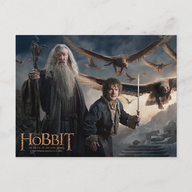 Postal Gandalf, BILBO BAGGINS™ y las grandes águilas (Anverso)