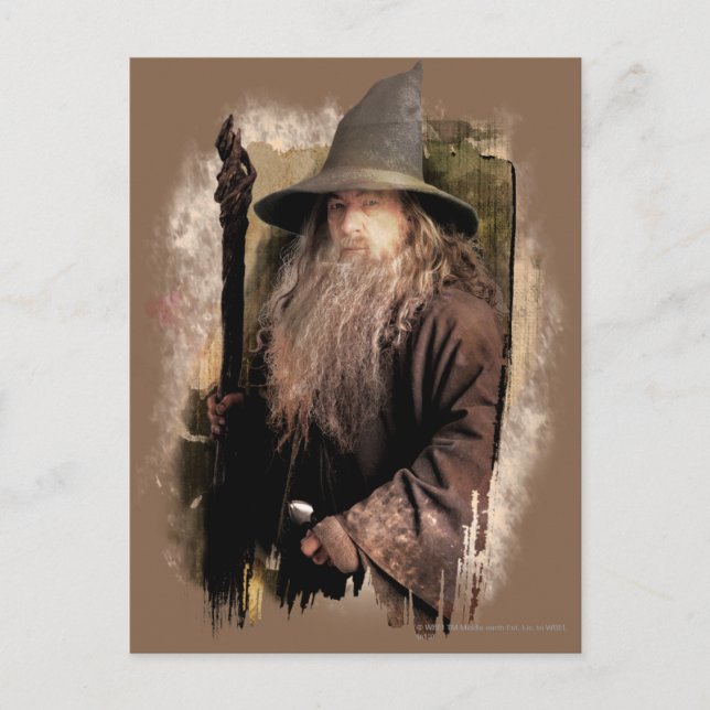 Postal Gandalf Con El Personal (Anverso)
