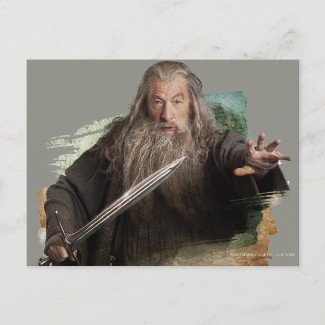 Postal Gandalf con espada (Anverso)