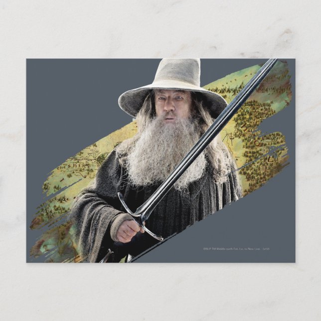 Postal Gandalf Con Sword Green (Anverso)