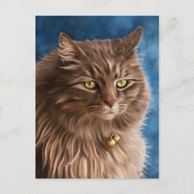 Postal Gandalf - Plata Tabby Cat Art (Anverso)