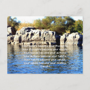 Postal Gandhi Wisdom dice citas sobre el destino