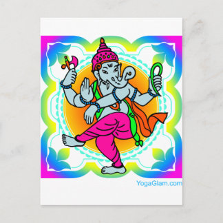 Postal Ganesh en el diseño colorido del arcoiris