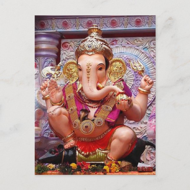 Postal Ganesh Ganesha Hindu India Deidad del Elefante Asi (Anverso)