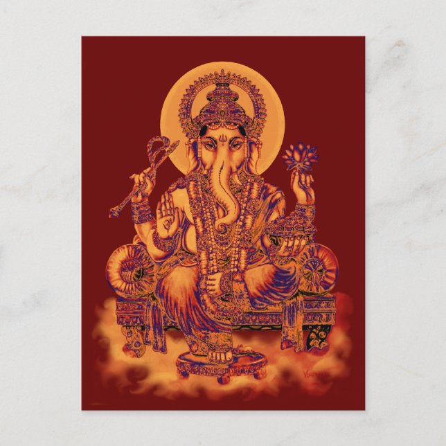 Postal Ganesh - Remover los obstáculos (Anverso)