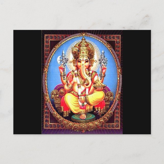Postal Ganesha (ग णे श) Elefante Indio (Anverso)