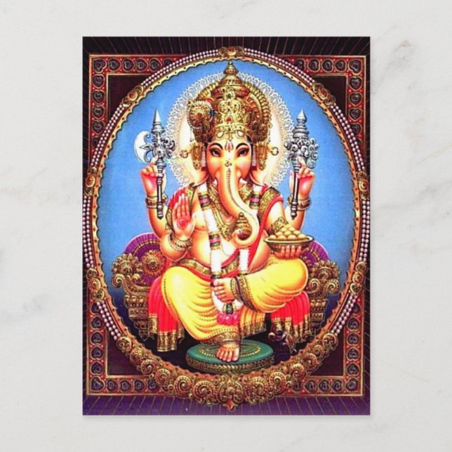 Postal Ganesha (ग णे श) Elefante Indio (Anverso)