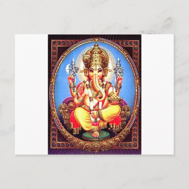 Postal Ganesha (ग णे श) Elefante Indio (Anverso)