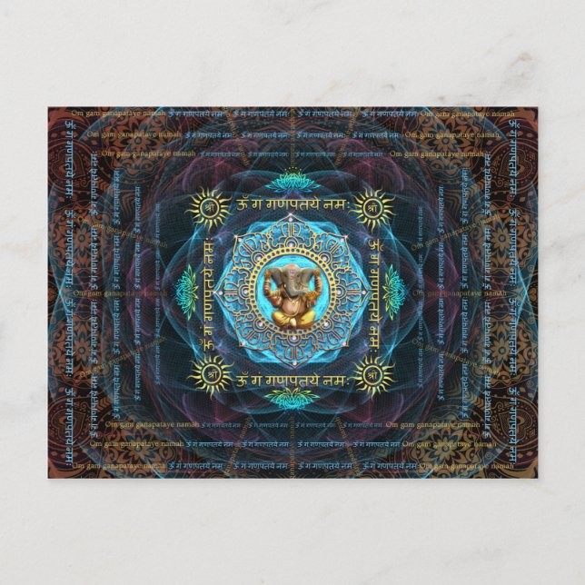 Postal Ganesha-Om Gam Ganapataye Namah (Anverso)