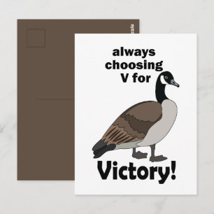 Postal Ganso de Canadá siempre elige V de Victoria