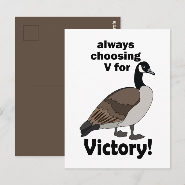 Postal Ganso de Canadá siempre elige V de Victoria (Anverso / Reverso)