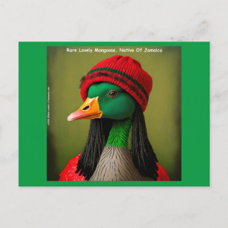 Postal Ganso Divertido Mangosta Voladora Reggae Jamaicano