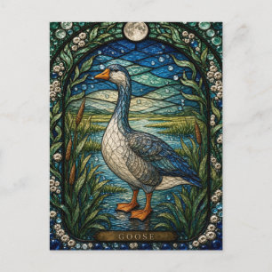 Postal Ganso, Vidrio Pintado de Carrizo de Humedal