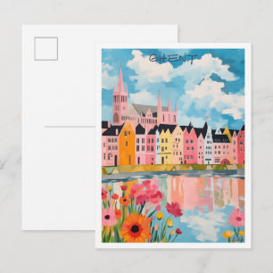 Postal Gante Bélgica Arte Viaje