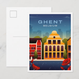 Postal Gante Bélgica Arte Viajes Vintage