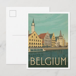 Postal Gante Bélgica Arte Vintage Viajes