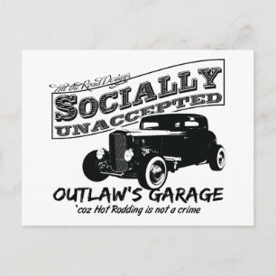 Postal Garaje de forajidos. Hot Rods socialmente inacepta