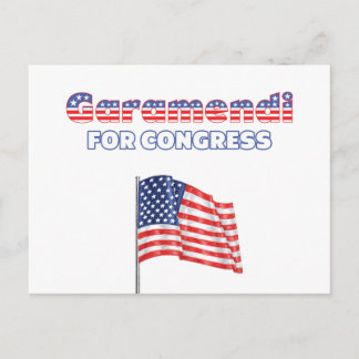 Postal Garamendi para el Congreso Patriótica Bandera Amer