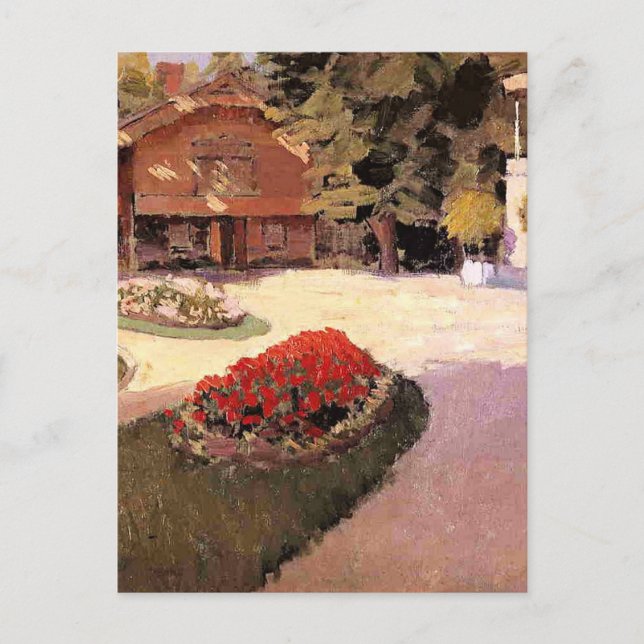 Postal Garden at Yerres, fine art painting, (Anverso)