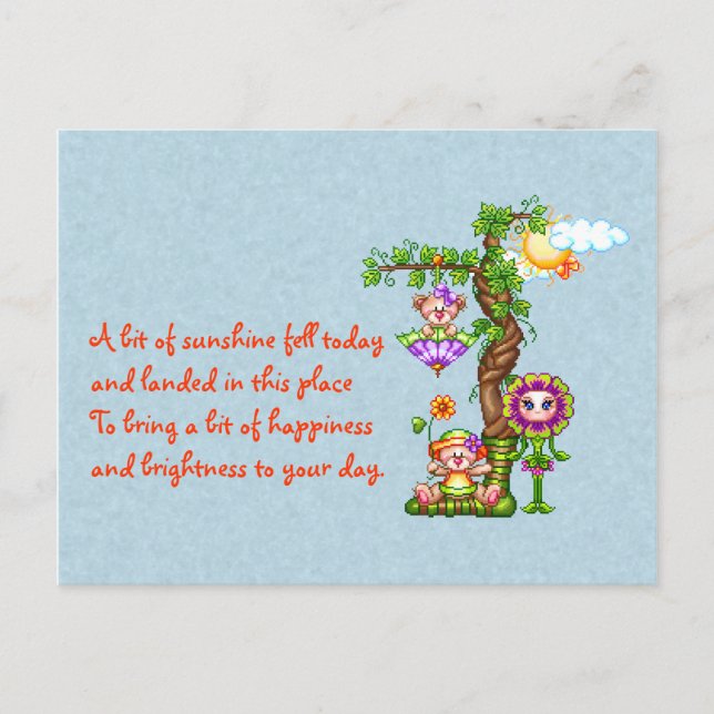 Postal Garden Friends Pixel Art (Anverso)