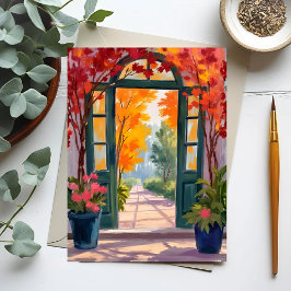Postal Garden Gate | Watercolor Botanical Floral Painting