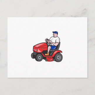 Postal Gardener Mowing Rideon Lawn Mower Personalizado